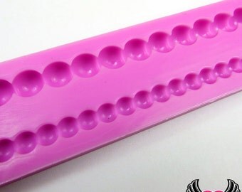 PEARLS SILICONE MOLD 2 sizes Short Strand, Food Grade, Flexible, Works with Fondant, Resin, Polymer Clay, Gumpaste, Chocolate, Butter & More