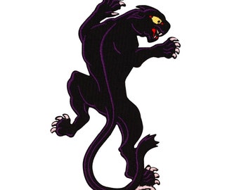 Nature Weaved In Threads, Amazing Animal Kingdom [Black Panther Head Portrait Custom And Unique Embroidered Iron On Sew Patch