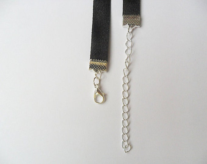 Satin choker necklace Black 5/8" or 3/8" width (pick your neck size) Ribbon Choker Necklace