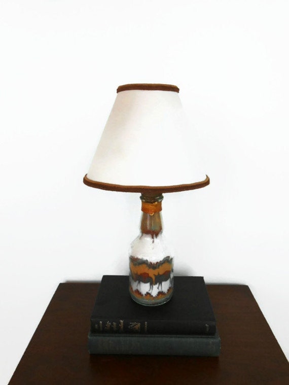 Vintage Sand Art Bottle Lamp with Shade Southwestern Pack