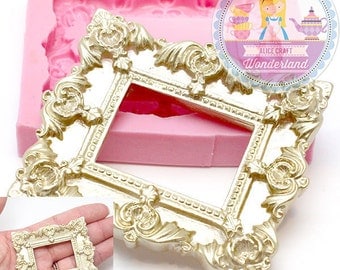 Big Victorian Embellishment Frame Fondant Mold Chocolate Wax Soap Candy fimo Polymer Clay Silicone Mold 415L* BEST QUALITY