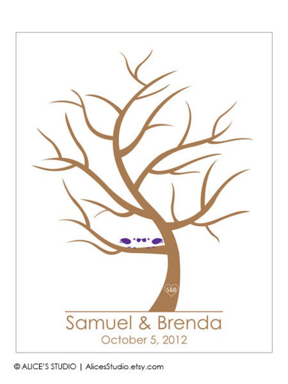 DIY Printable Wedding Tree Guest Book Wedding Registry