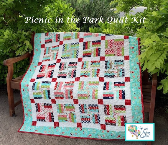 Picnic in the Park Quilt Kit featuring Moda Vintage Picnic