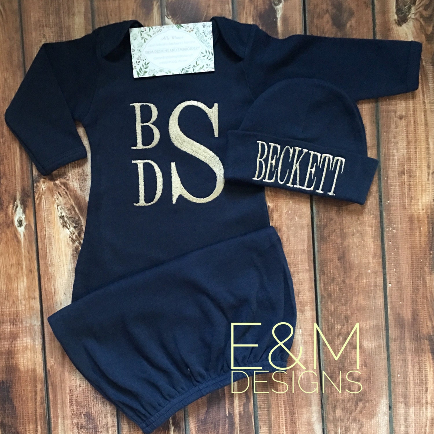 Boy Coming Home Outfit / Monogrammed Baby Boy by ShopEMDesigns