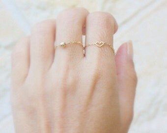 Gold fill ring - Simple chain ring - Thin gold ring - Stacking rings - Tiny ring - Gold Filled Dainty Ring - Gold Chain Ring