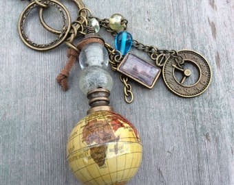 World Traveler Necklace/Long Necklace/Repurpose/Boho