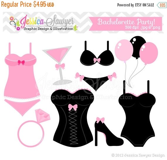 80% OFF - INSTANT DOWNLOAD, Bachelorette party clip art - bridal shower clip art - lingerie clip art - commercial use Il_570xn