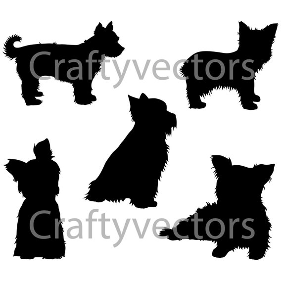 Download Yorkshire Terrier Dog SVG Silhouettes