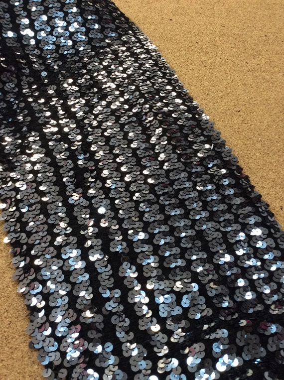 Sequin stretch fabric sequins fabric charcoal by Threads2Trends