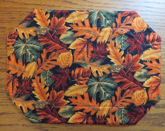 Fall Placemats Reversible Placemats Thanksgiving Placemats Fall Leaf Placemats Autumn Placemats Fall Decor Quilted Placemats