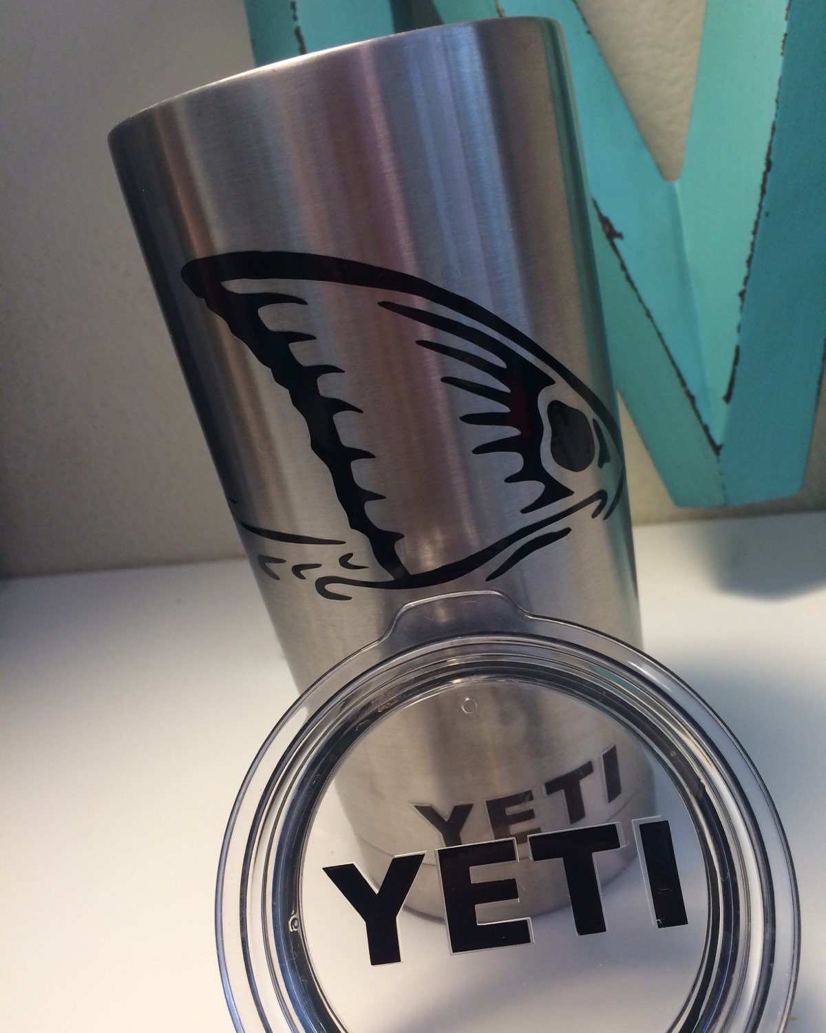 Yeti Redfish Vinyl Decal only for 20 or 30oz Yeti by hmm4909