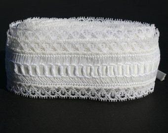 Vintage White Lace Trim, Garter Lace Trim, Wide Romantic Trim Lace,4 yards plus