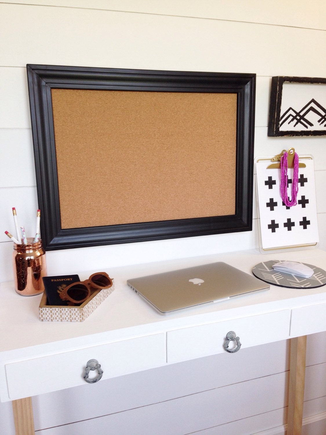 Black Framed Memo Board / Bulletin / Office / by TradeFare on Etsy