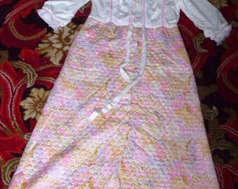 Vintage 60's St Michael quilted house coat dressing gown robe sissy