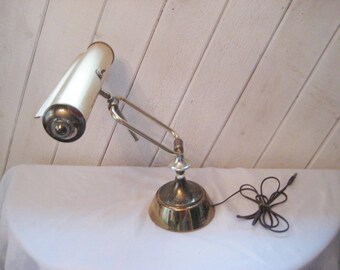 Vintage brass desk lamp, reading lamp, adjustable arm lamp, mid century brass lamp