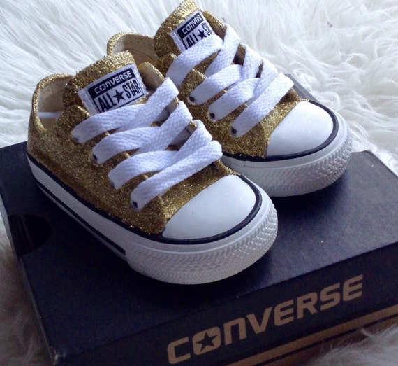 Infant Gold Glitter Converse Shoes by ChaoticMayhem on Etsy