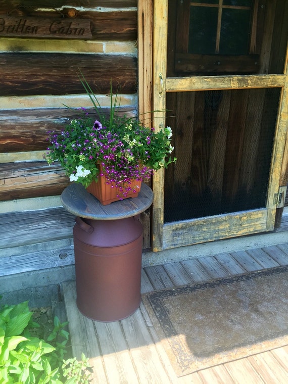 Rusty Milk Can Container Rustic Front Porch Decor Rustic