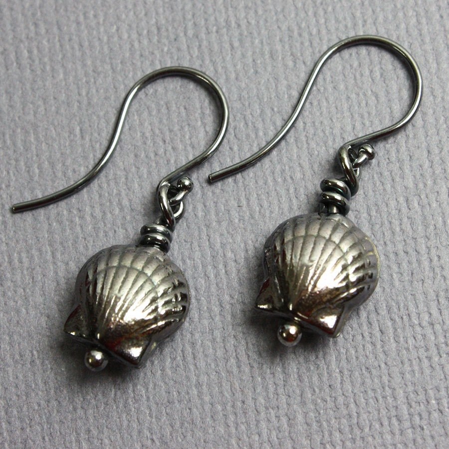 Sterling Silver Shell Earrings Silver Shell Earrings Shell