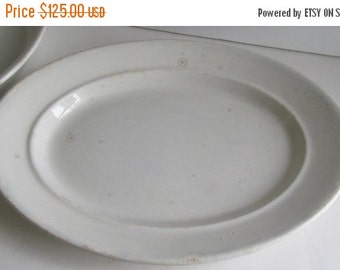 SALE Large White Ironstone Platter Antique Platters Antique Farmhouse Table decor Farmhouse China Large Turkey Platter Thanksgiving Dinner