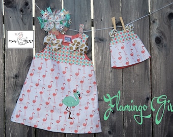 Dolly and Me Dress-Flamingo Girl (Dolly Dress only)