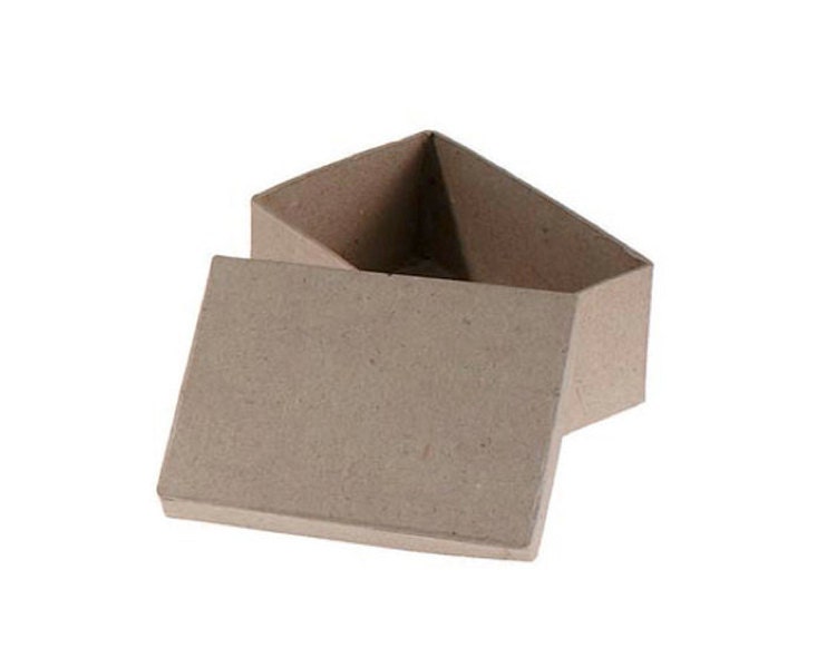 Rectangle Paper Mache Cardboard Box 4.75 x 3 Inch Craft