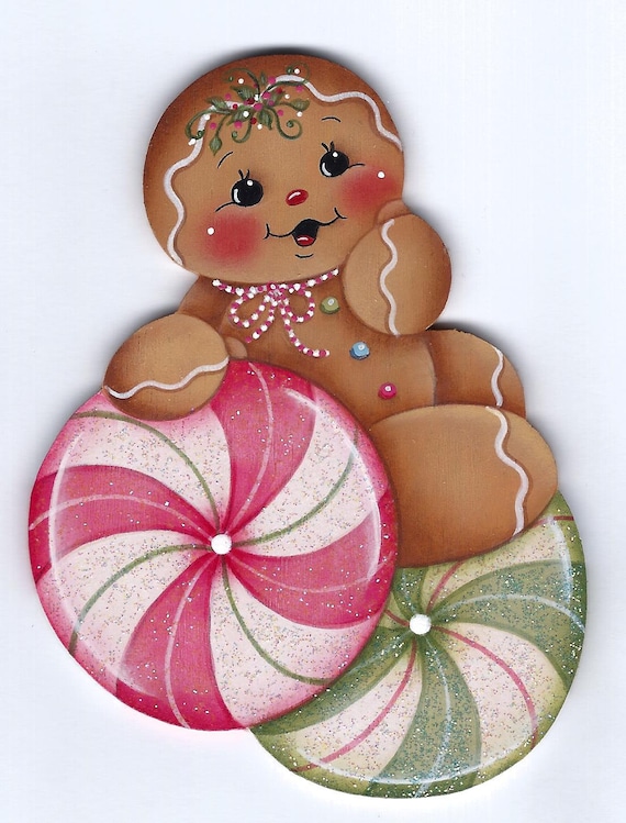 Peppermint Candies Gingerbread Painting by GingerbreadCuties