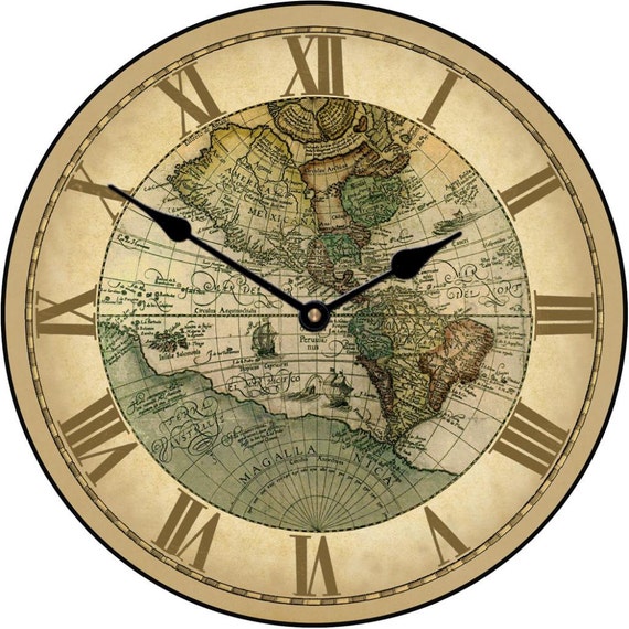 1596 World Map Wall Clock
