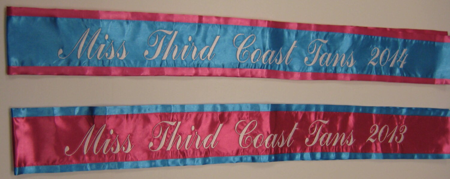 Custom Beauty Pageant Sashes with Color Center