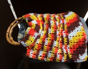 Yarn and Bamboo Handled Purse