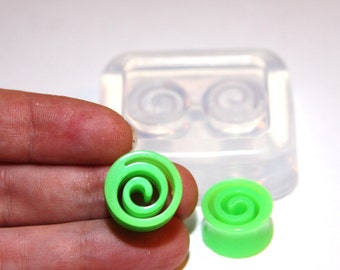 Clear Spiral Ear gauges and ear tunnels clear silicone mold for Make at home resin plugs SIZE: 10mm 12mm 14mm 16mm 18mm 20mm.(1-15)