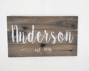 Custom Weathered Wood Sign, Rustic Last Name Sign, Family Established Sign, Distressed Personalized Name Sign, Personalized Wedding Gift