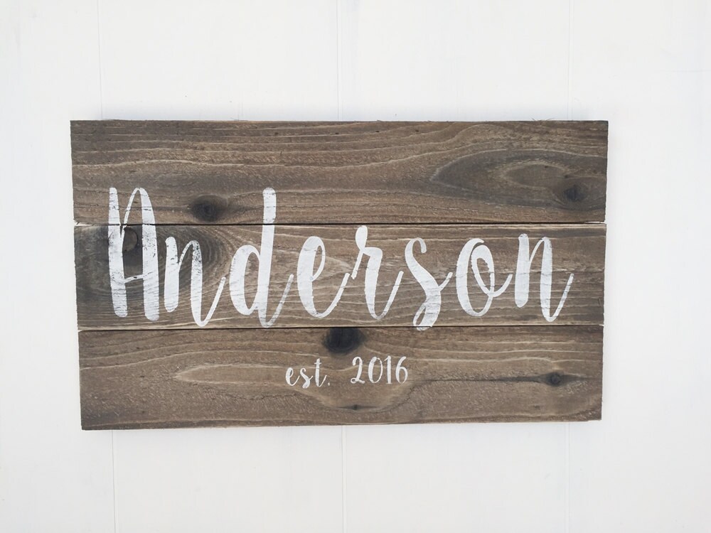 Custom Weathered Wood Sign Rustic Last Name Sign Family