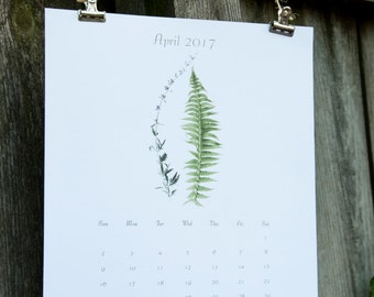 2017 Calendar, 2017 Wall Calendar - Botanical 2017 Calendar - Large Poster Calendar