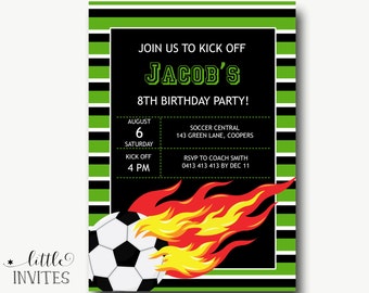 Soccer invitation/Printable/Football Invitation/End of Season Party invitation/Sports Birthday Invitation/Boys Girls soccer Invite-Jacob