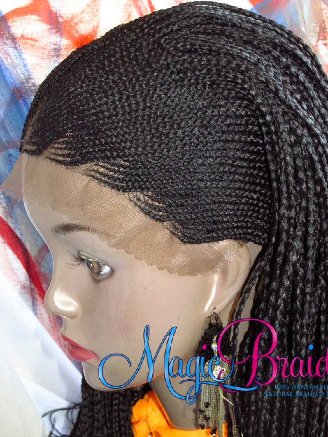 Fully Hand Braided Lace Front Wig Micro Braids By Magicbraids