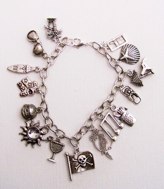 Jimmy Buffett Charm Bracelet Hamburger in by InspiredDesignsByRob