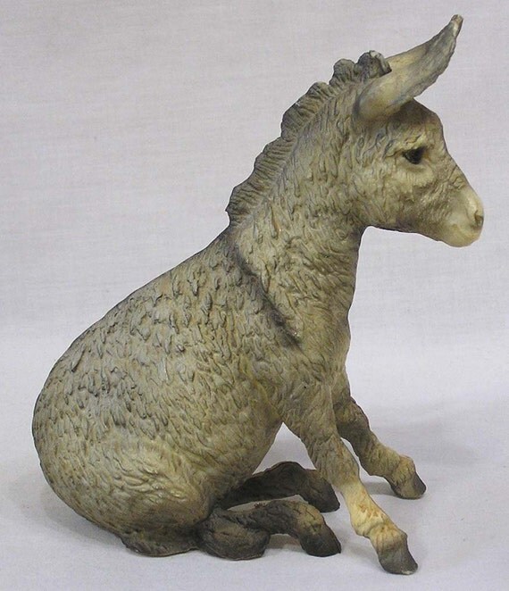 Vintage Plastic Sitting Donkey Figure