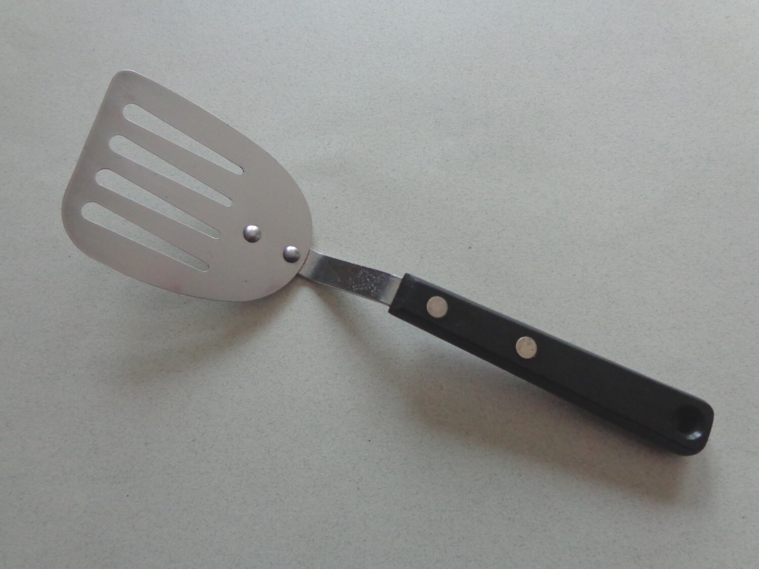 Vintage Ekco Small Slotted Short Spatula Stainless USA