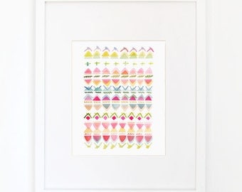 Rhythmic No. 1 with Overlay - Watercolor Art Print