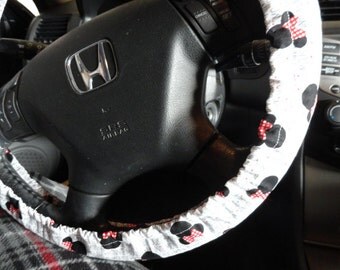 Minnie Mouse Words Steering Wheel Cover