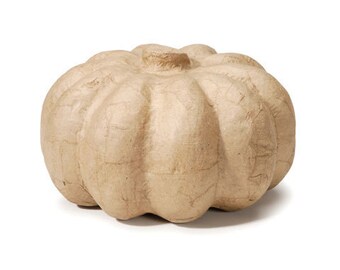 Paper Mache Pumpkin - 4 x 6.5 inches- 3D Unfinished Craft Halloween Fall Thanksgiving Shape - Home Decor