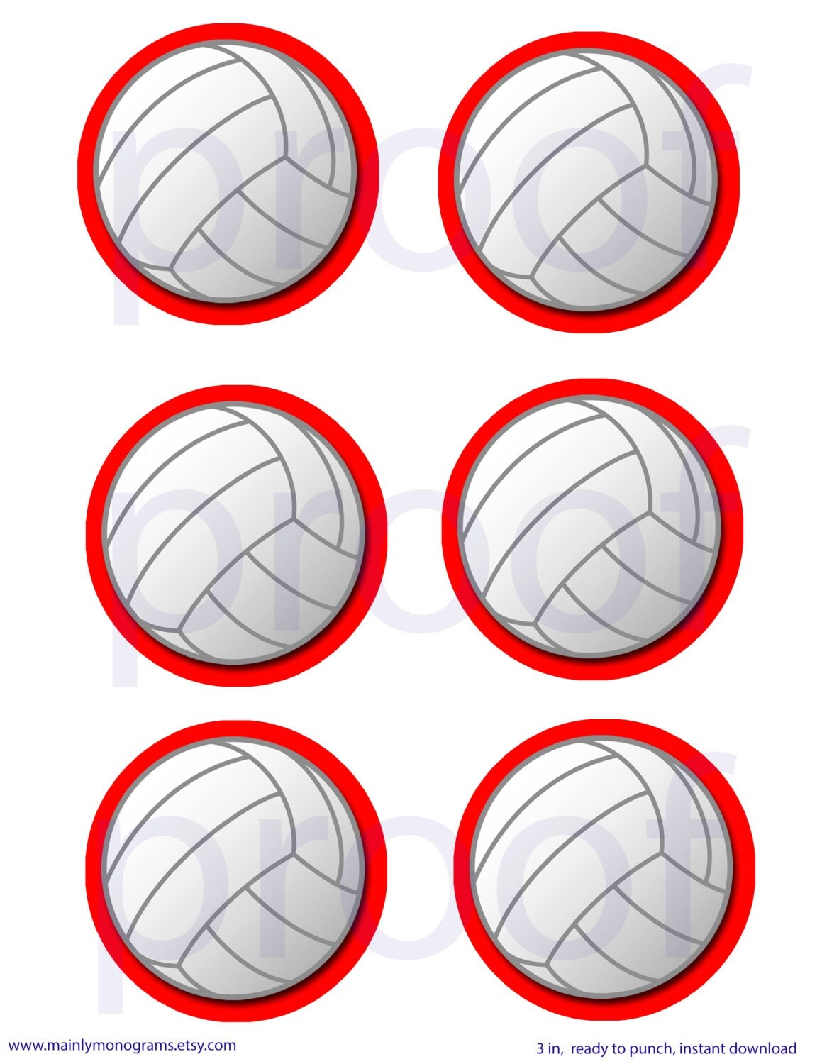 Printable Volleyball Gift Tags | 3 inch printable volleyball tags or labels red outline Printable Volleyball Gift Tags | 3 inch printable volleyball tags or labels red outline