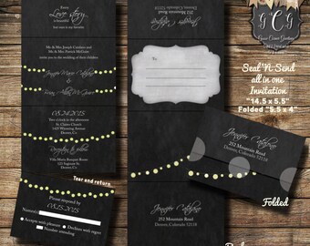 Chalkboard Send And Seal Wedding Invitations Printable 6