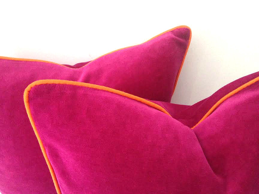 Fuchsia Velvet Pillow Cover 20by 20 Velvet by CushionsandMore