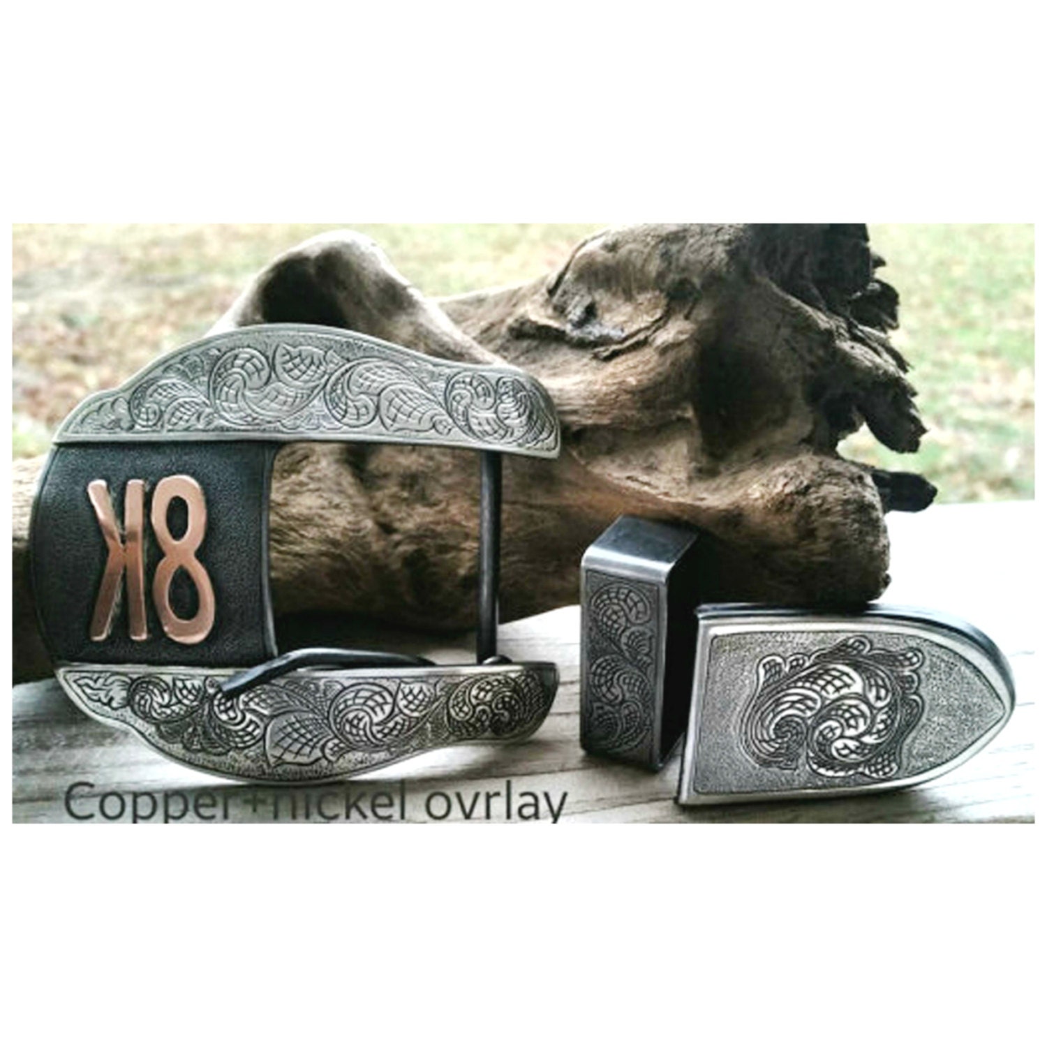 Western Buckle Set Ranger Buckle Set Mens by BluegrassEngraving