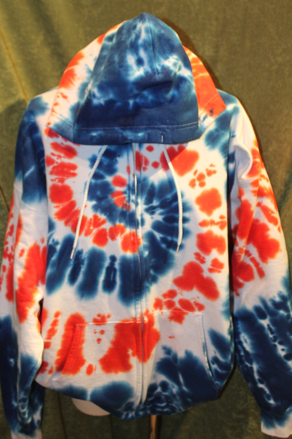 Tiedye zip up HoodieXL by Tiedyeandmore on Etsy