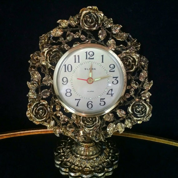 Matson Filigree Clock Vanity Clock Hollywood by OldGLoriEstateSale