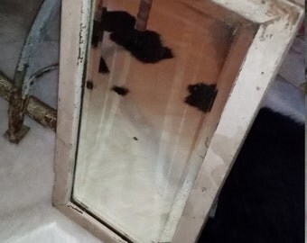 Antique Original White Chippy Mirror