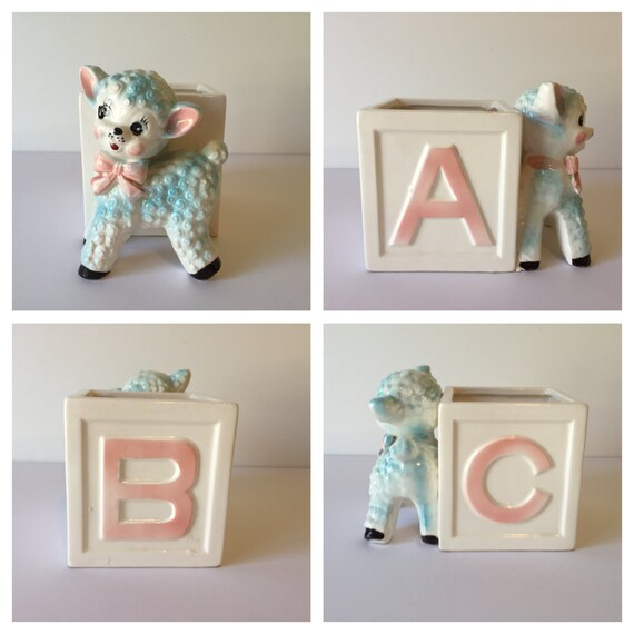 Vintage Baby Planter Nursery Planter Baby Shower Gift ABC