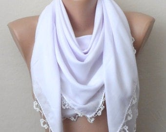 white scarf cotton scarf oya scarf yemeni scarf women scarf fashion accessories türkish gift for her